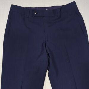 Ted Baker London‎ Navy Blue 100% Wool Flat Front Mens Dress Pants Size 30R